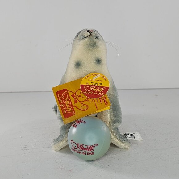 Steiff Limited Edition Circus Robby Seal Plush Toy W/ Tags And Ball #650444 - Picture 2 of 11